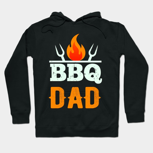 BBQ Dad Grilling Father Barbecue Fun Hoodie by Foxxy Merch